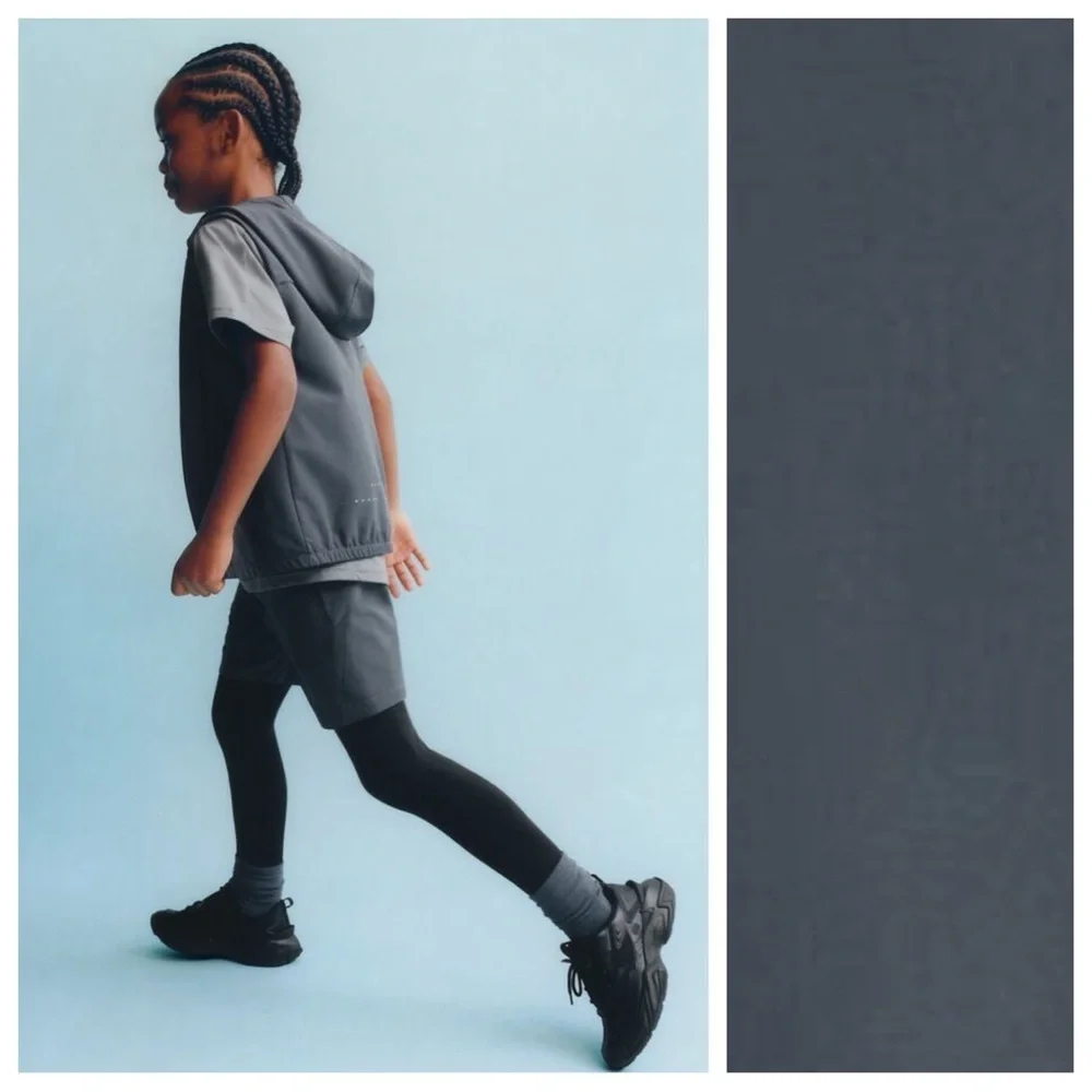 NWT. Zara Kids Anthracite Grey Sports Hooded Vest. Size 13-14.